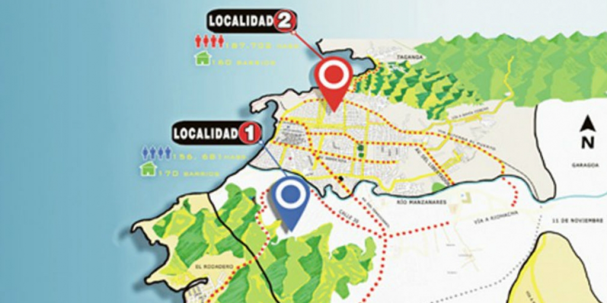 cortesía. Mapa de las localidades