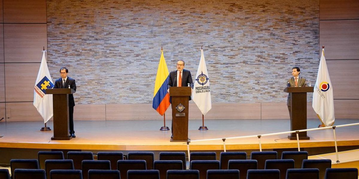 Rueda de prensa conjunta de los entes de control e investigación.