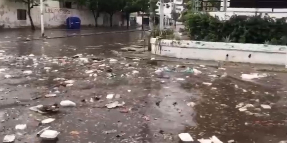 Así lucían las calles de El Rodadero.