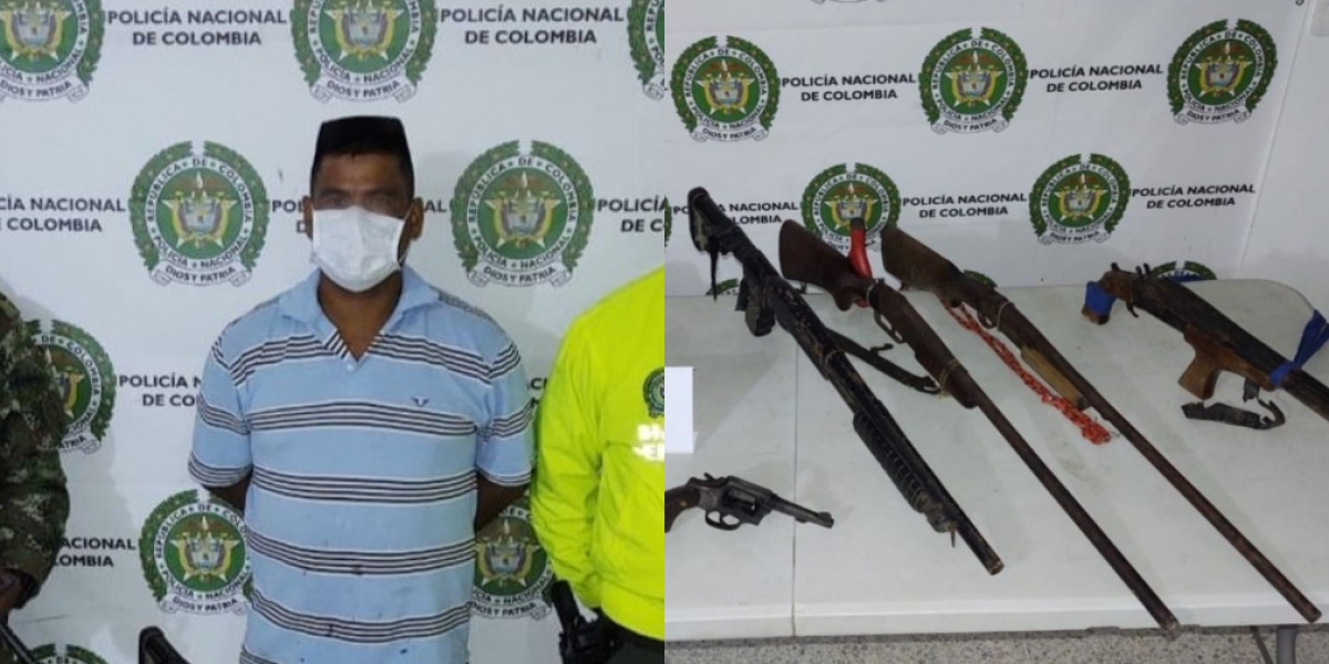 Oscar Herrera fue capturado y deberá responder por el delito de tráfico, fabricación o porte de armas de fuego y municiones.