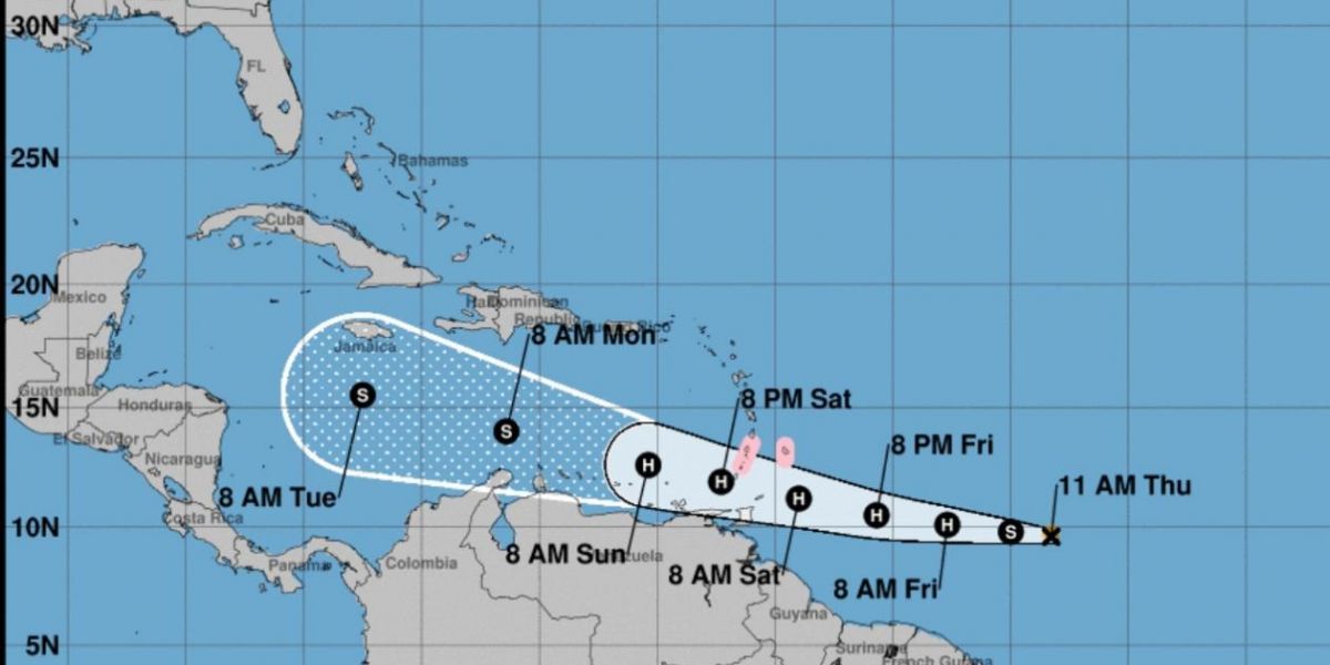 Trayectoria de la tormenta tropical 'Gonzalo'. Cortesía.