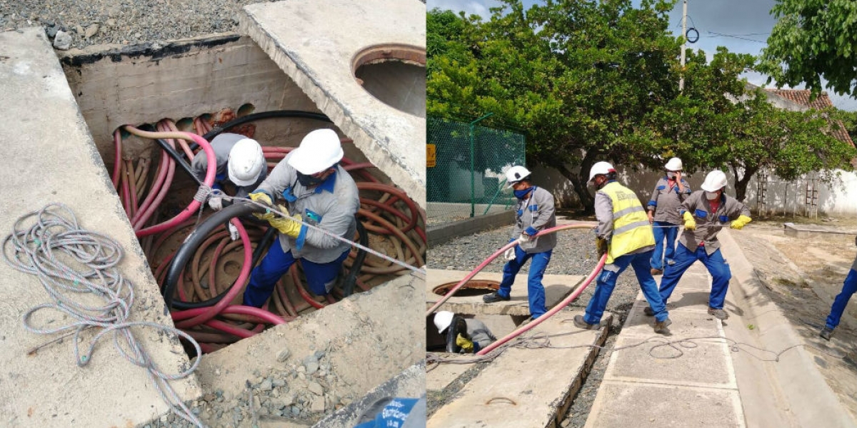 Trabajos de Electricaribe.