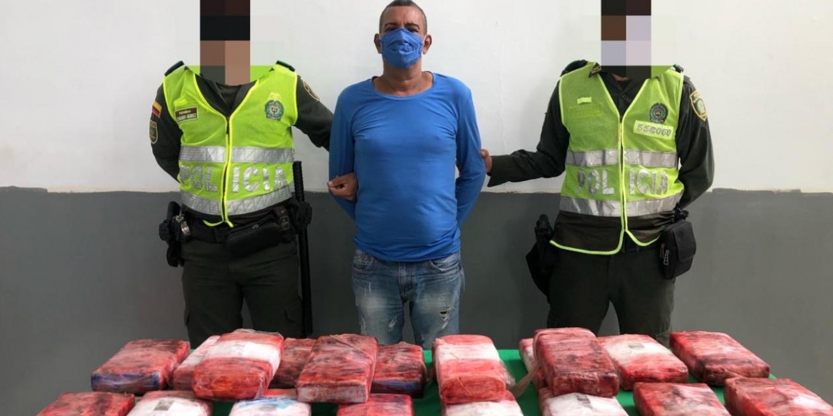 Luis Alberto Ibáñez Orozco, capturado con 20 kilos de cocaína.
