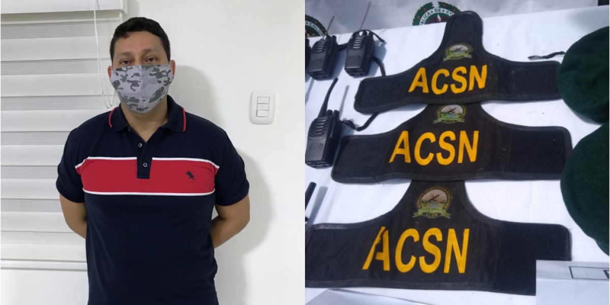 Cortesía Al momento de la captura a alias ‘5-5’ le hallaron en su poder una pistola calibre 9 milímetros y munición para la misma.