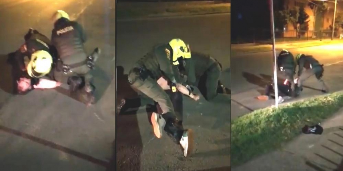 Captura de pantalla Momento en que los policías agreden a Javier Ordóñez.