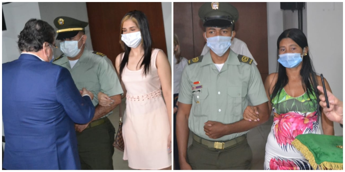 Seguimiento.co El intendente Alonso Ojeda Acosta y el patrullero Víctor Barrios Giraldo fueron condecorados por el ministro de Defensa.