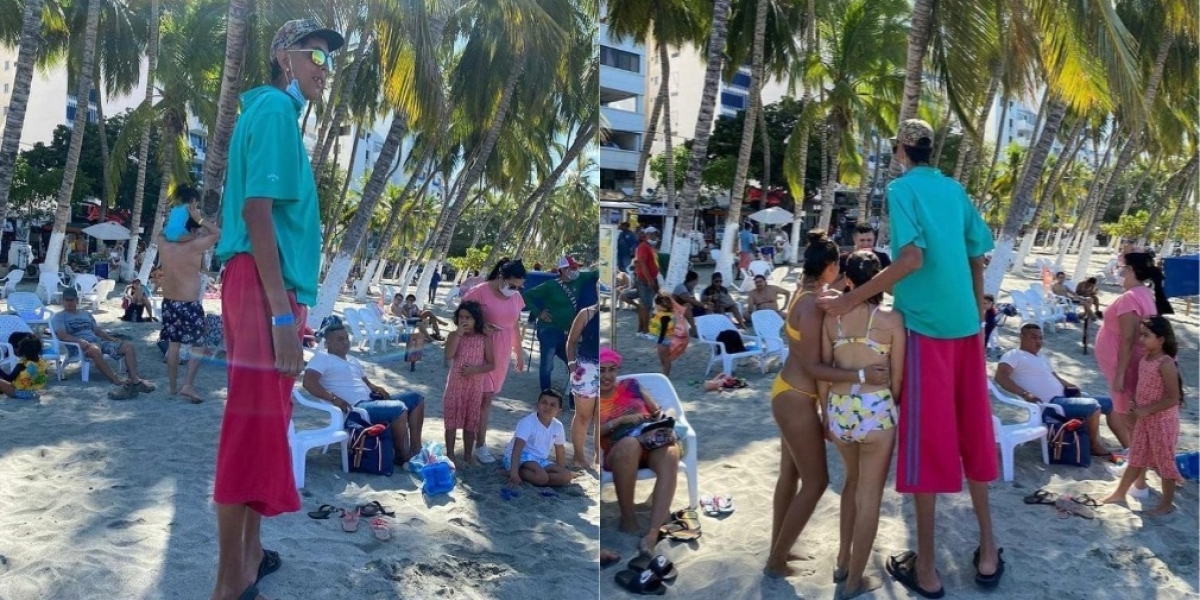 Asdrubal en la playa El Rodadero de Santa Marta