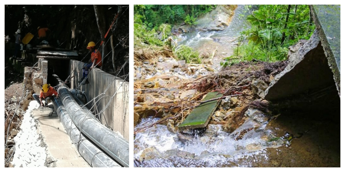 El arreglo se debe a una reparación del canal de río Piedras que llega a la PTAP Mamatoco.