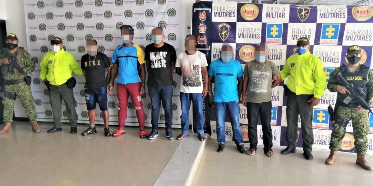 Presuntos miembros del 'Clan del Golfo' capturados en Sucre.