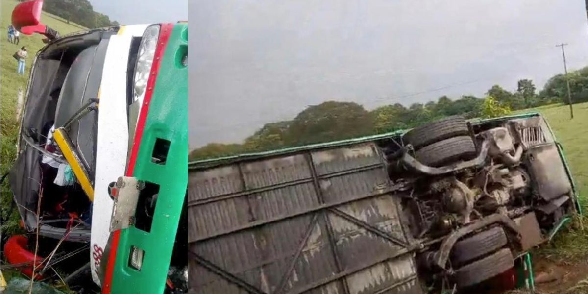 Bus accidentado en Bolívar.