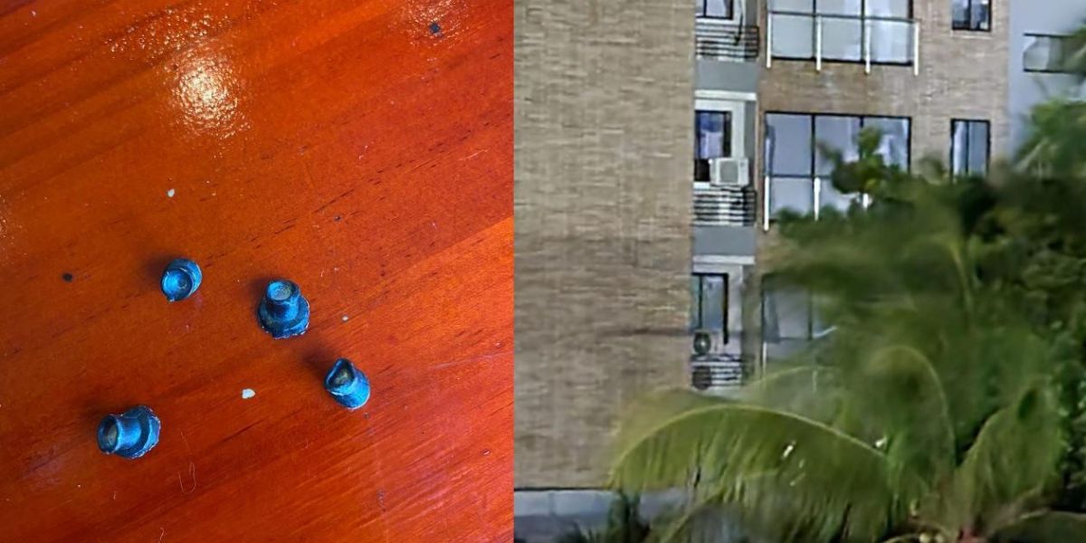 Cortesía Los balines y el edificio de donde provienen los disparos.