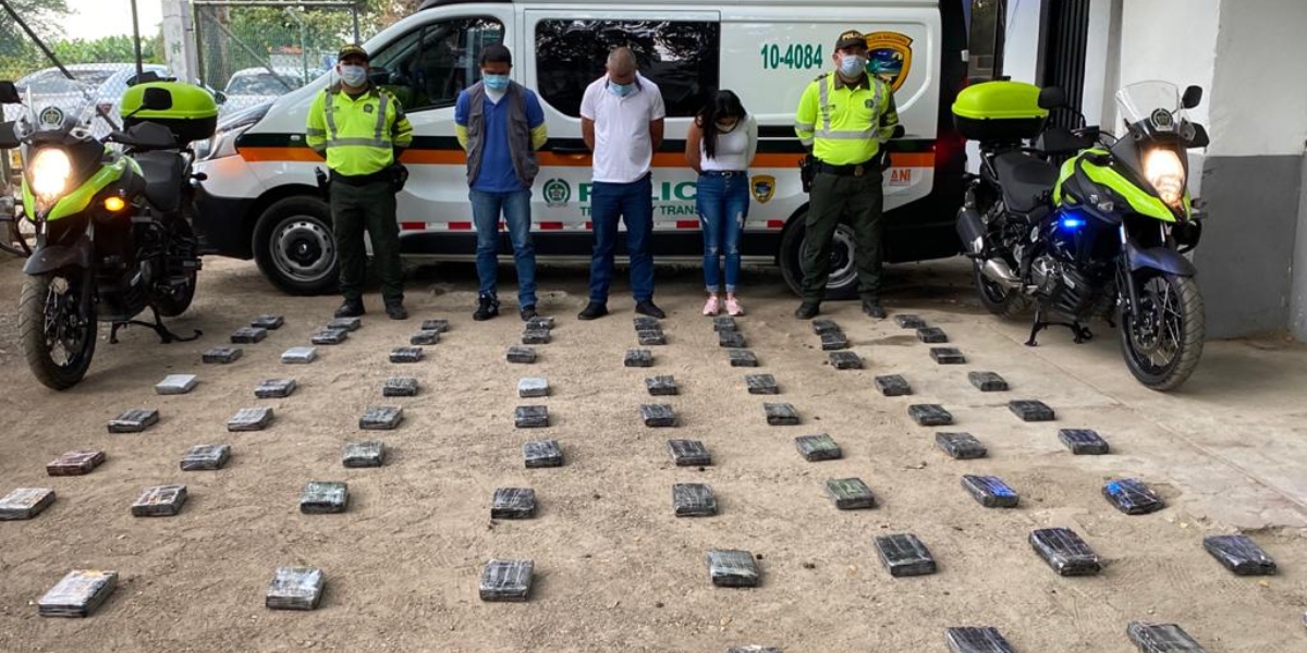 Policía del Magdalena Cargaban la droga en tres maletas.