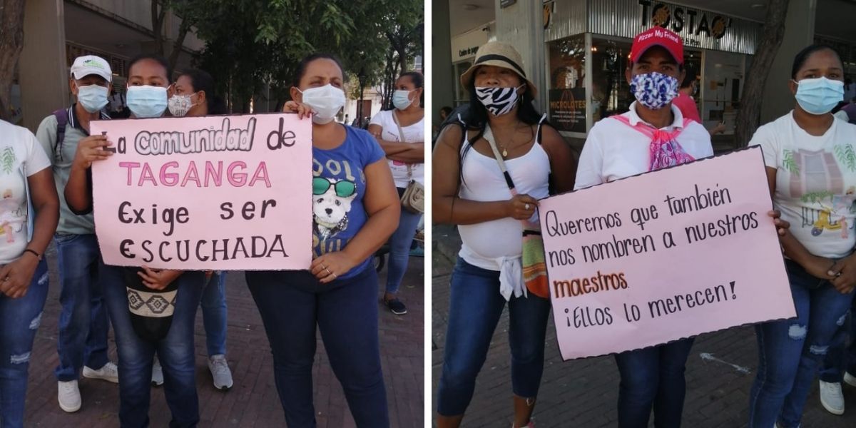 Comunidad de Taganga protestó frente a la Alcaldía Distrital