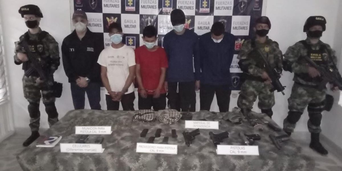 Fiscalía Estas personas fueron capturadas gracias a la rápida reacción de unidades del Gaula Militar Norte de Santander y del Batallón de Fuerzas Especiales Urbanas del Ejército Nacional