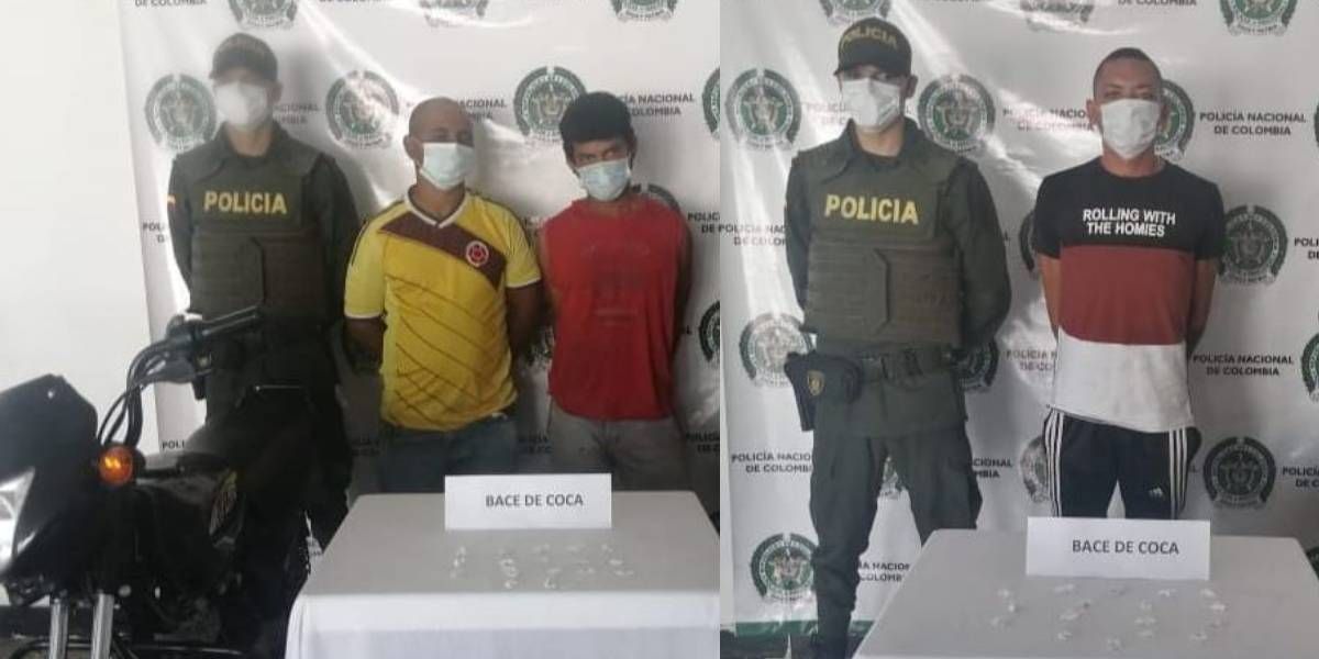 Presuntos expendedores de droga capturados en Ariguaní.