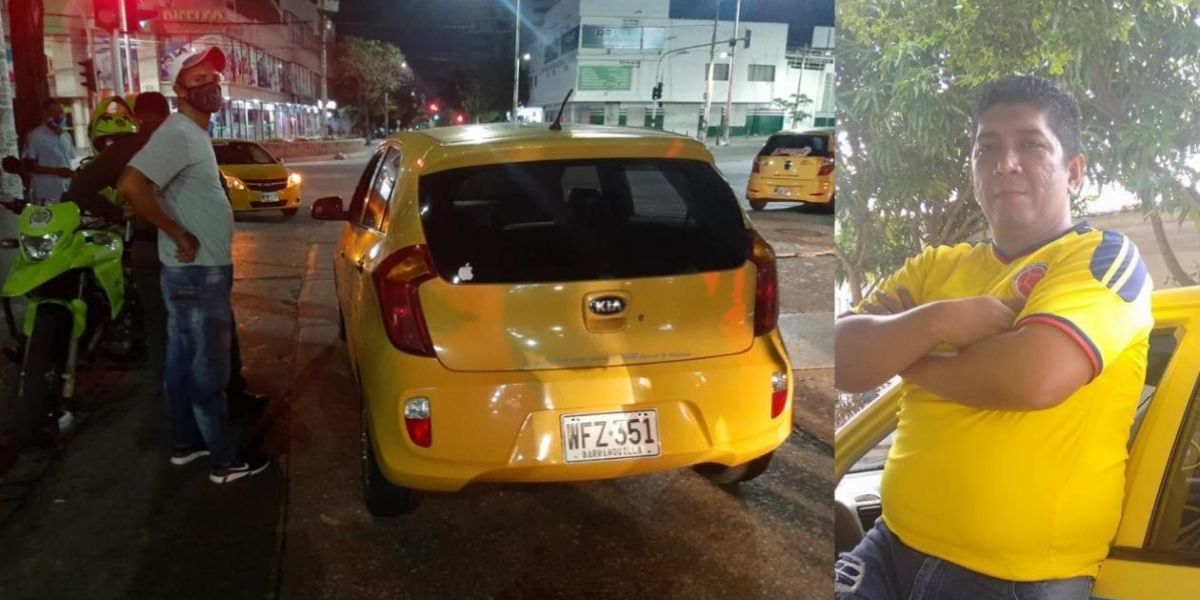 Efrén Santiago Soto conducía este taxi cuando fue baleado.