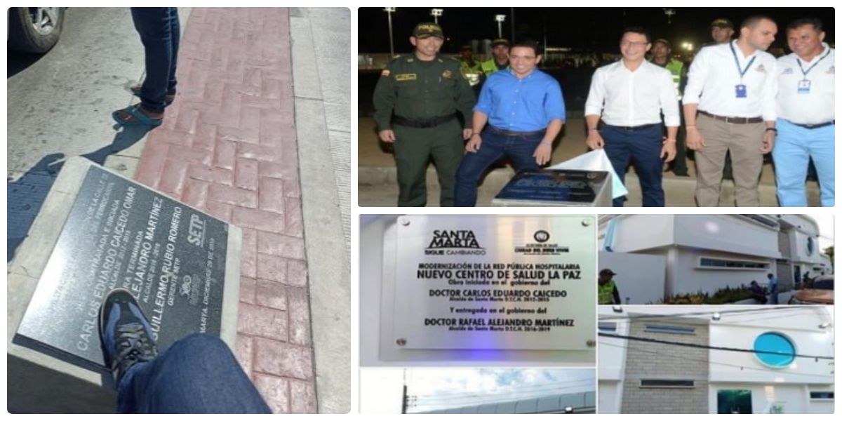 Cortesía 11 Placas conmemorativas deben ser retiradas en 20 días.