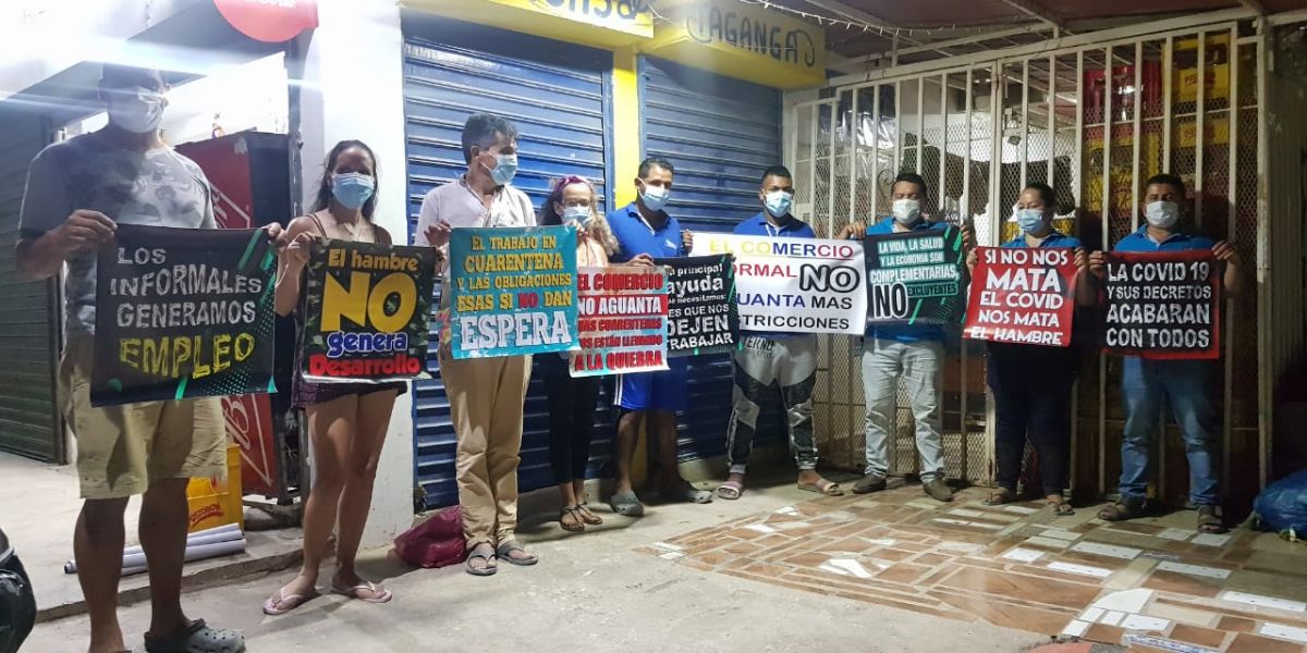 Los comerciantes de Santa Marta han protestado por las medidas restrictivas.