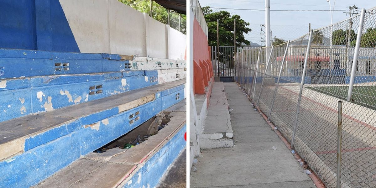 Estado de las canchas en Santa Marta.