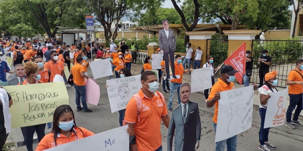 Imágenes de la marcha en Santa Marta.