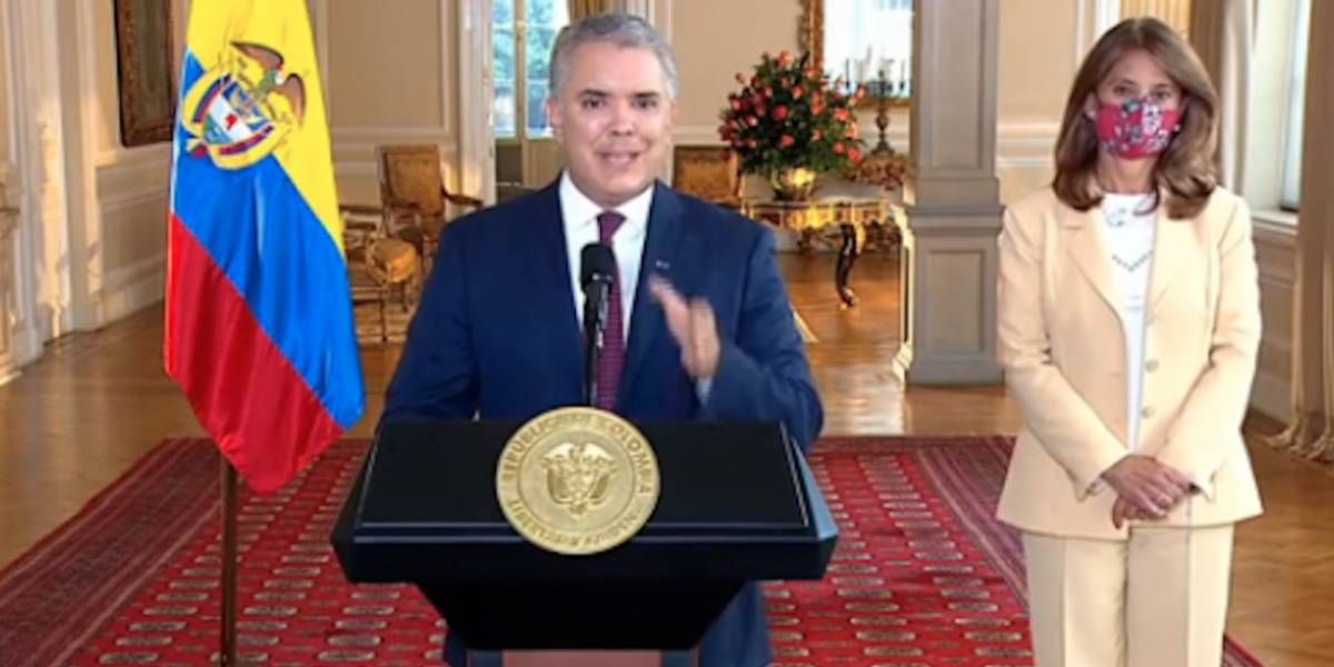 Captura de pantalla Iván Duque durante su alocución.