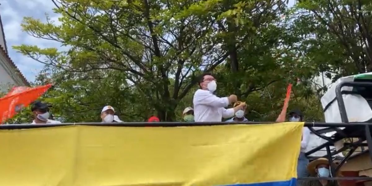Captura de pantalla Caicedo durante las protestas.
