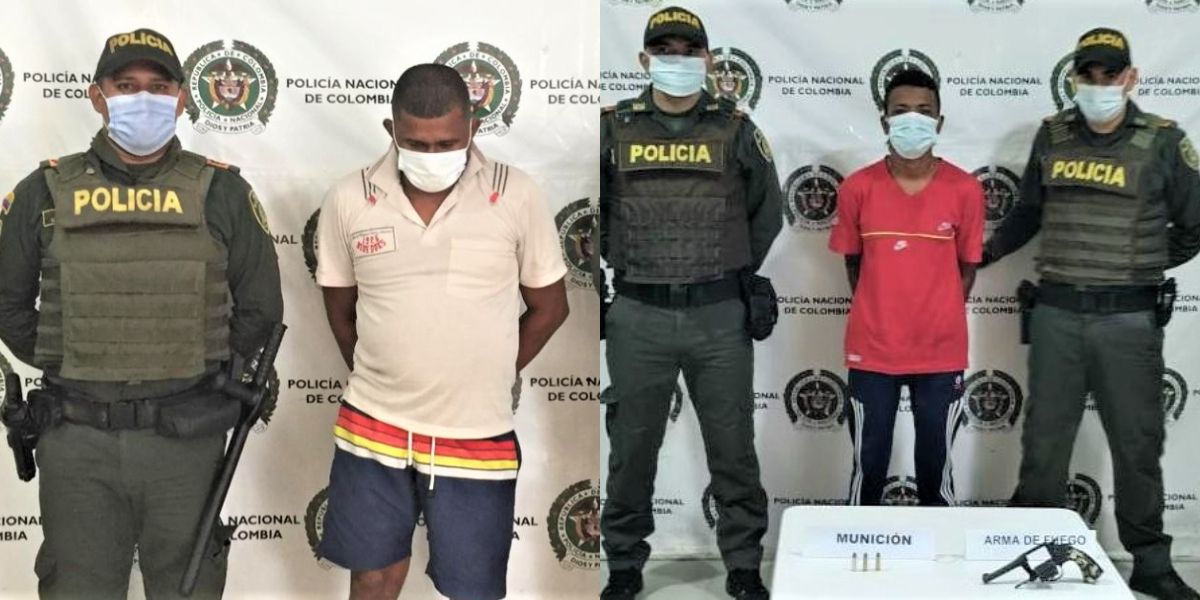 Policía del Magdalena Capturadas dos personas con arma de fuego y hurto calificado y agravado.