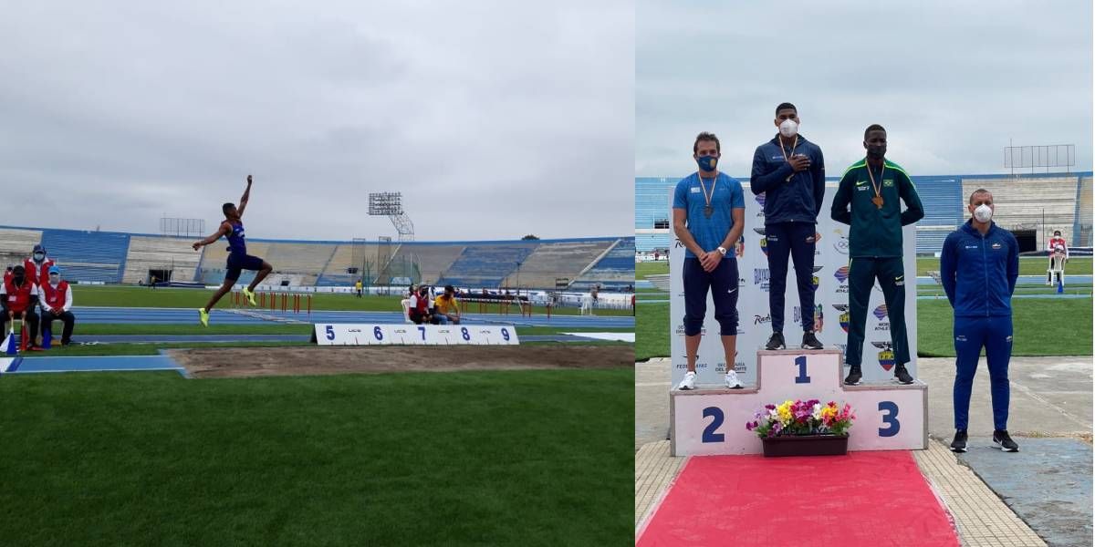 Arnovis Dalmero, campeón sudamericano de salto largo.