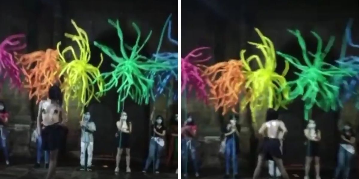 Seguimiento Show LBITIQ en inmediaciones de la catedral de San Gil