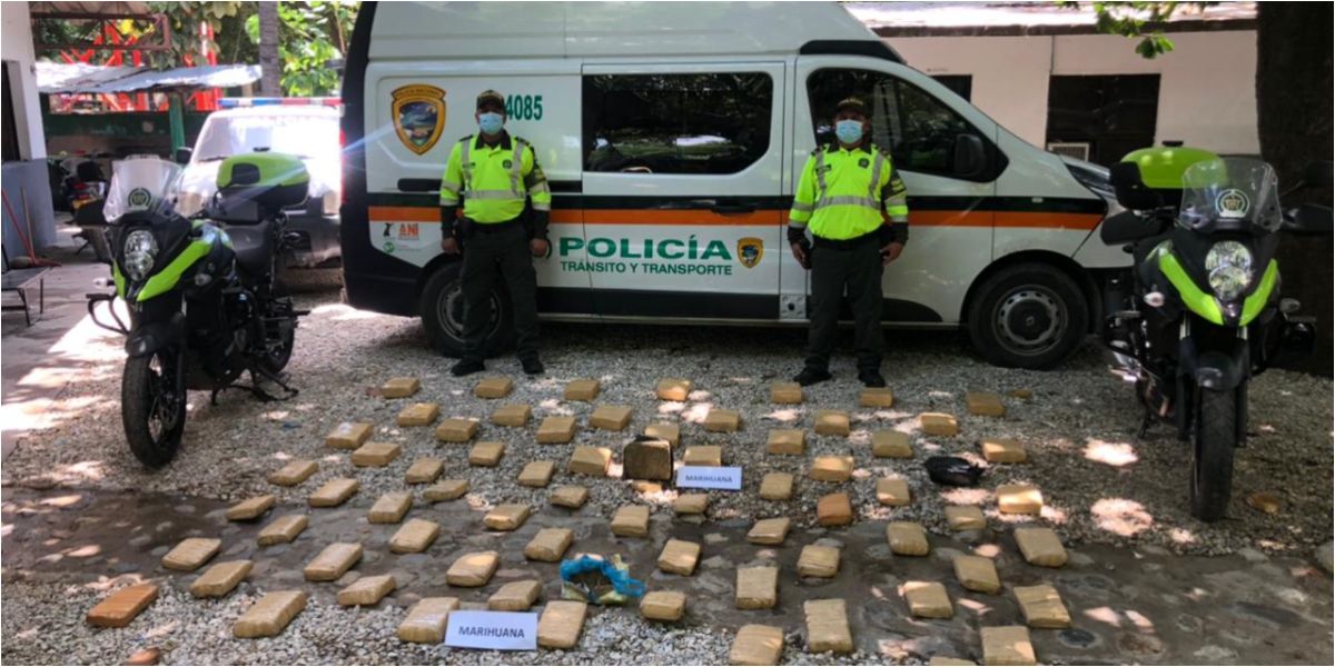 Un total de 50 kilos de marihuana fueron hallados por la Policía del Magdalena.