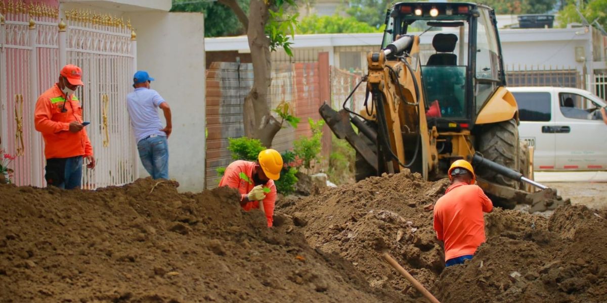 Obras en el barrio Santa Lucía. 