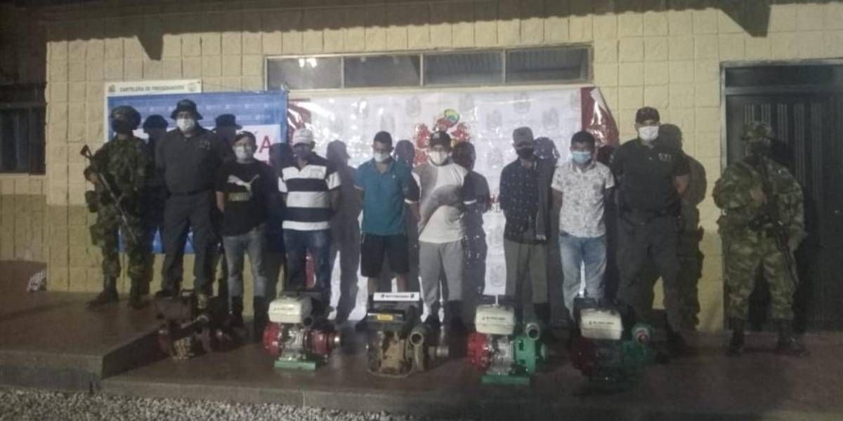 Ejército Hombres capturados por las autoridades en Ciénaga.