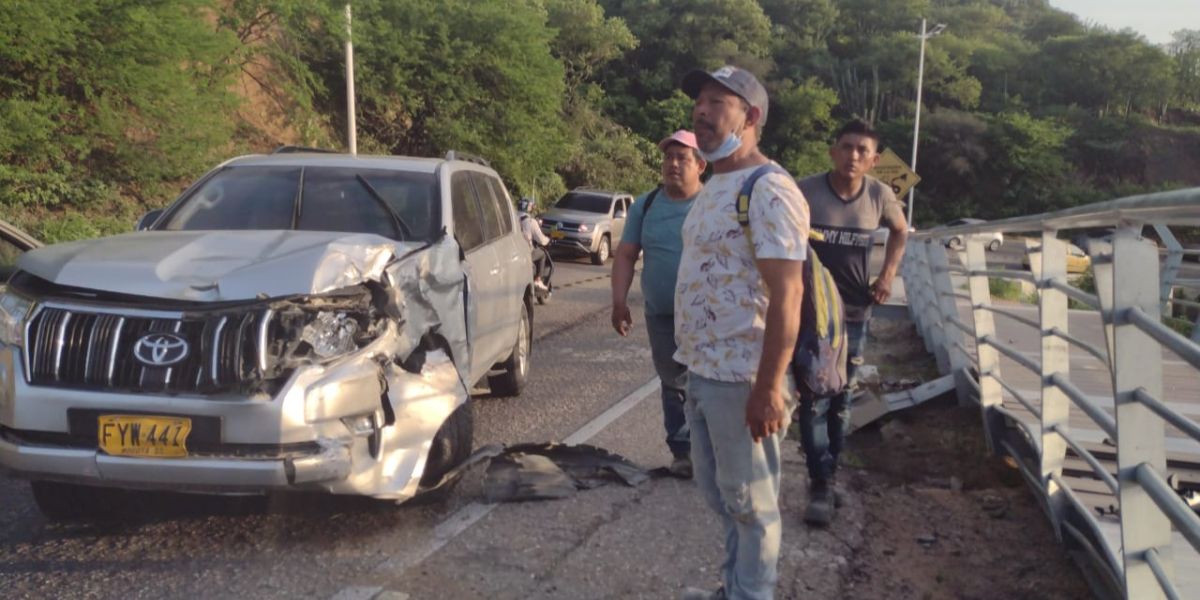 Así quedó la camioneta involucrada en el accidente. 