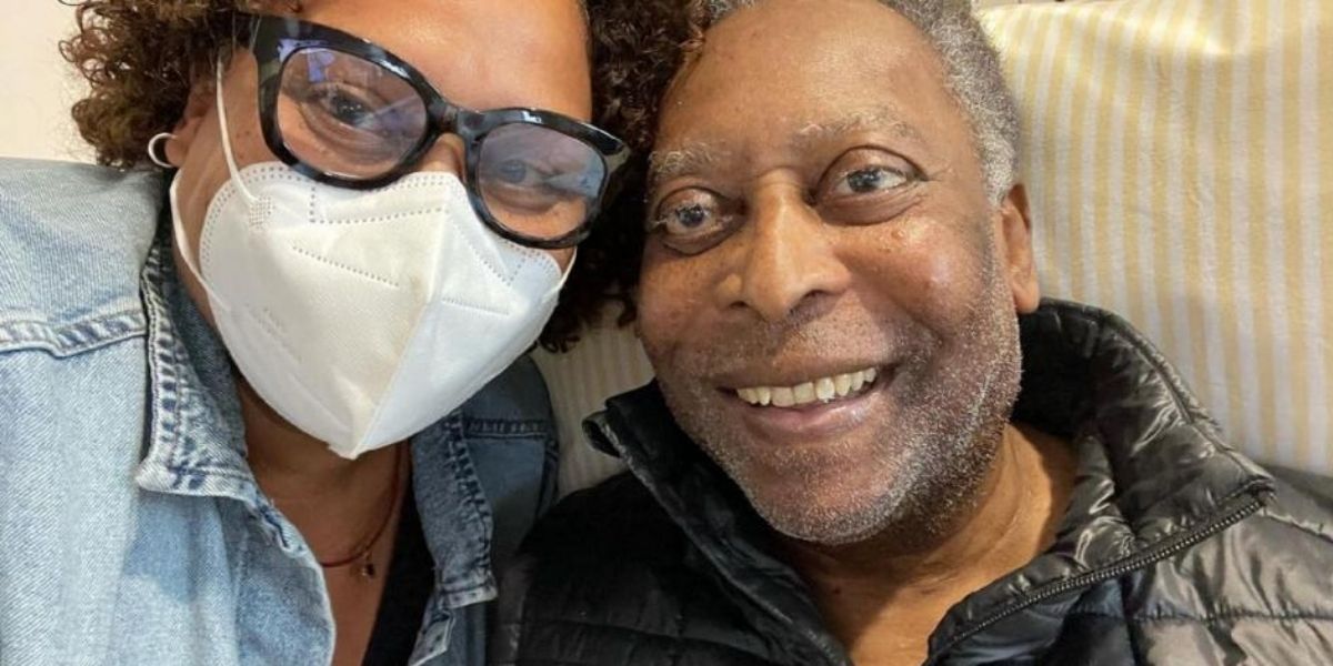 Pelé junto a su hija, Kely Nascimento