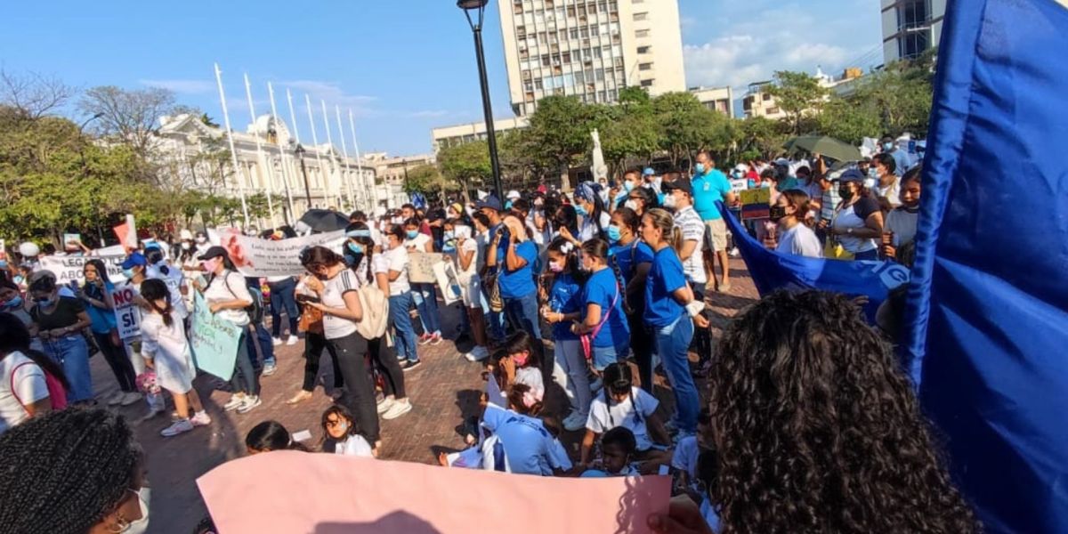 Plantón provida en Santa Marta.