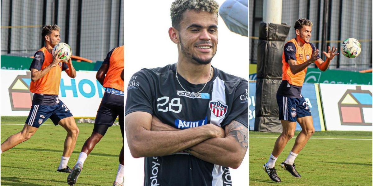 Luis Díaz durante el entrenamiento de Junior.