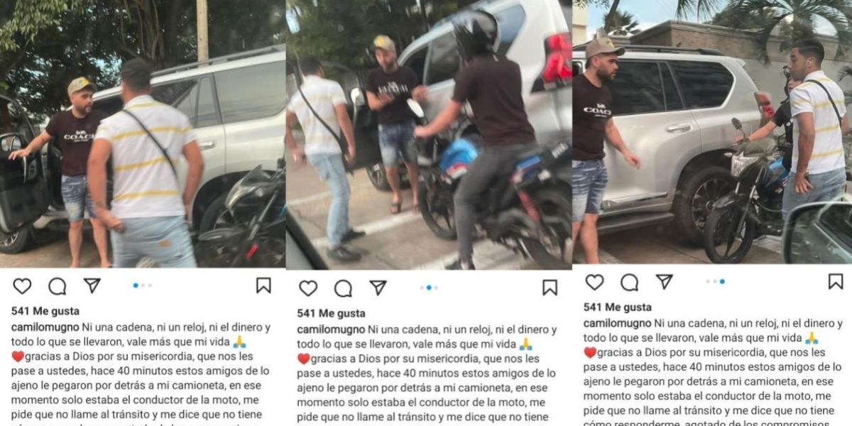 El acordeonero publicó en sus redes sociales el momento en que fue atracado.