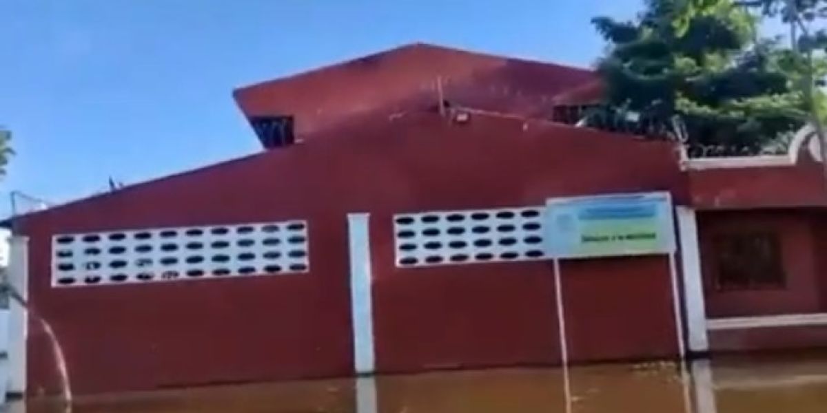 Bajo el agua está la escuela. 