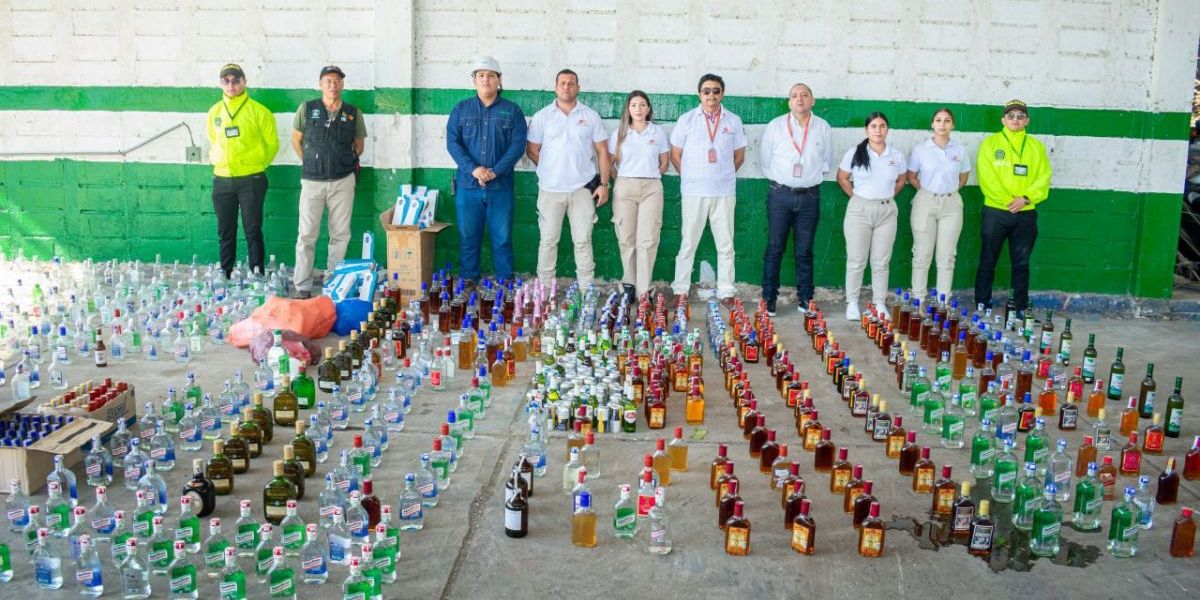 Botellas de licor adulterado