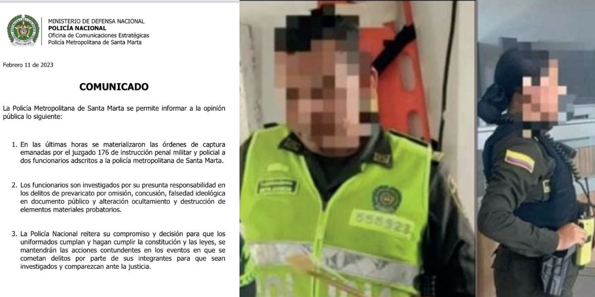 Policía detenidos por una orden de captura. 