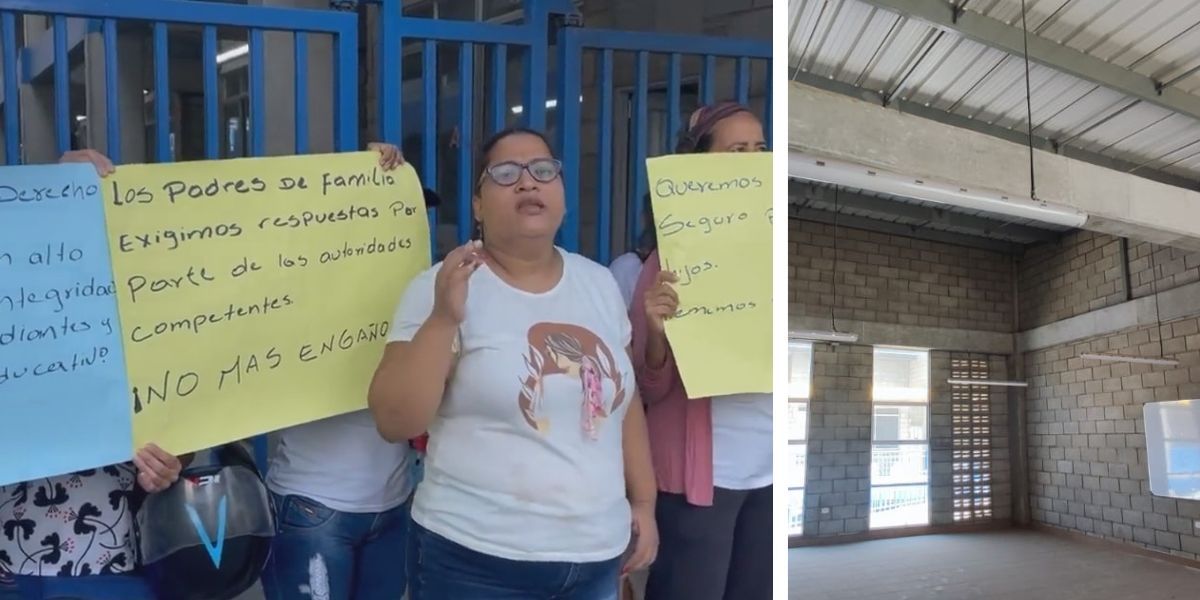 Madres protestando en la IED Líbano.