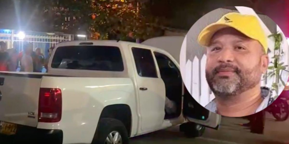 Sterling José Parra Rojano fue asesinado cuando iba en esta camioneta.