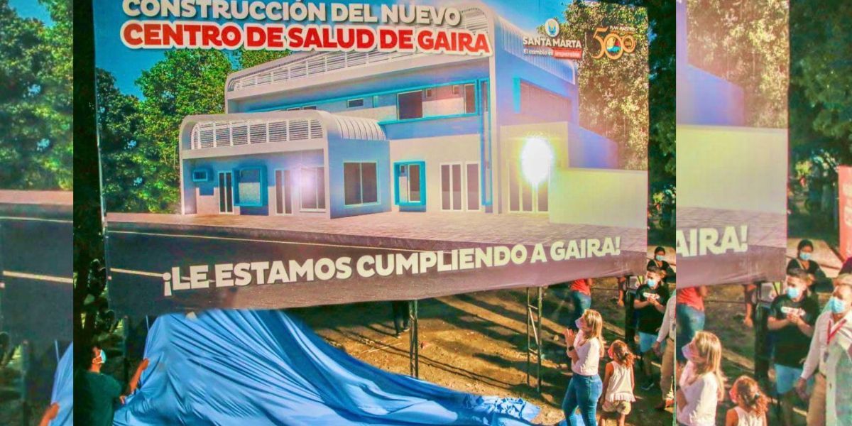 Cortesía Valla anunciando el Centro de Salud de Gaira.