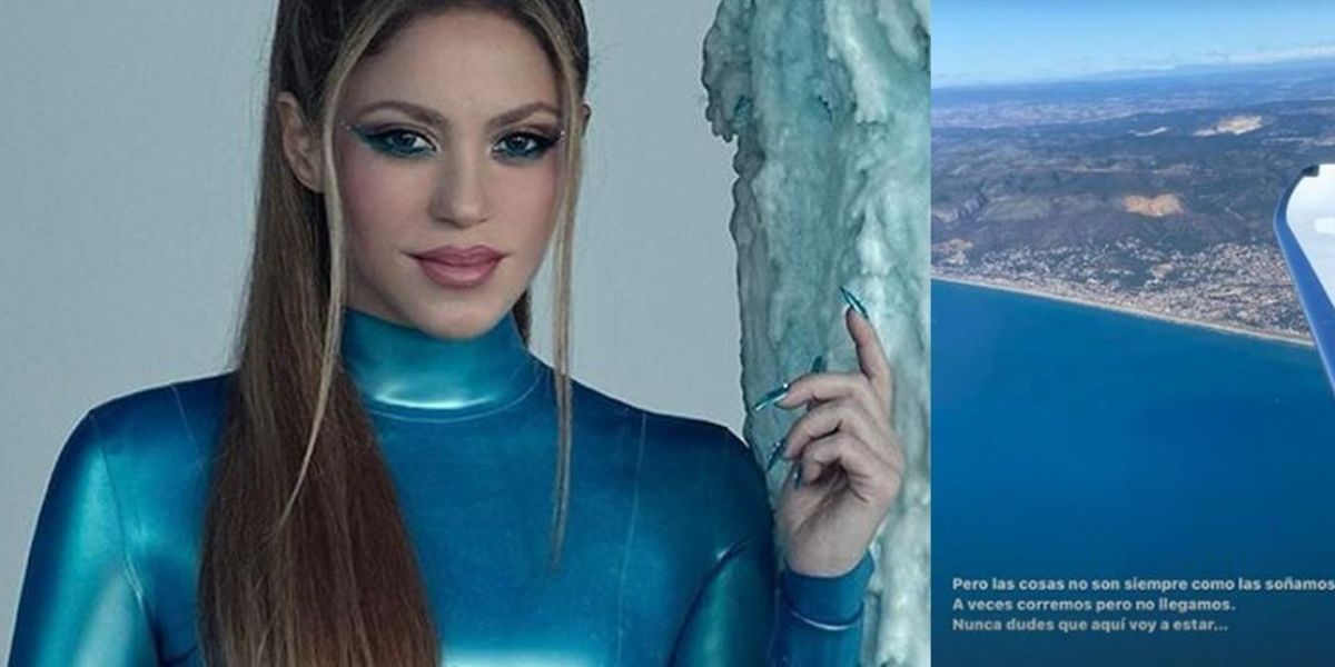 Shakira publicó en su red social una imagen desde la ventanilla del avión