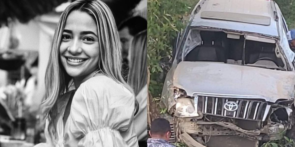 Valeria Hernández, estudiante de medicina que murió en un accidente. En la siguiente foto, la camioneta en la que viajaba