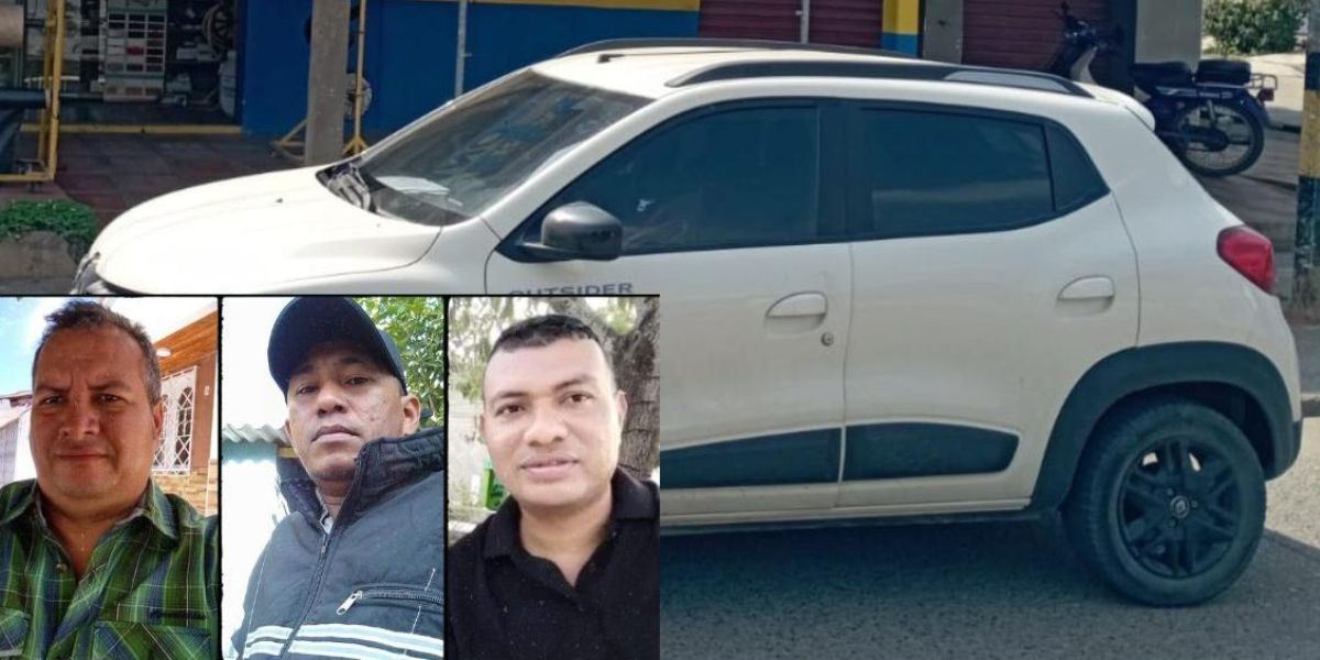 Cortesía. Carmelo Badel Gómez, Julio Ordóñez y Jaime Monrroy son las tres personas desaparecidas.
