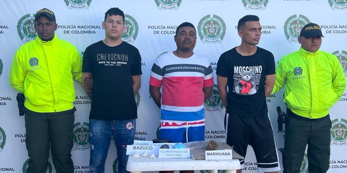 Policía Metropolitana de Santa Marta Hombres capturados.