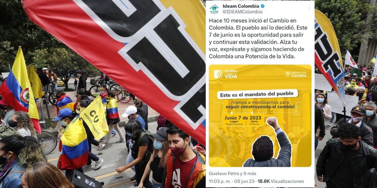 Este miércoles hay marchas y el Ideam las estaba promocionando en redes.