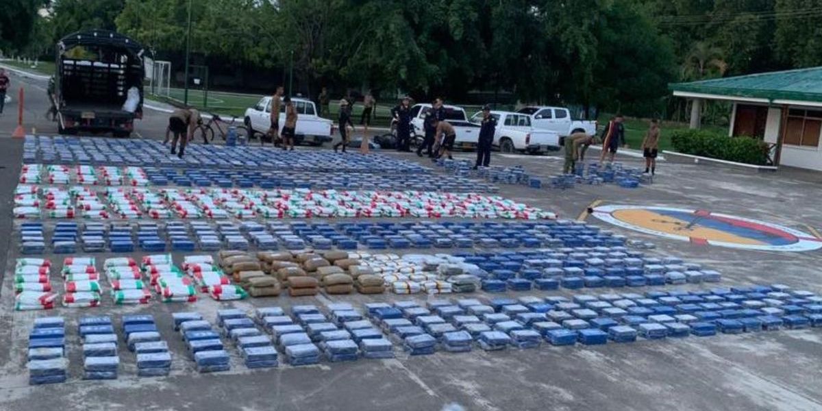Armada de Colombia. Parte de la droga incautada este año por la Armada de Colombia