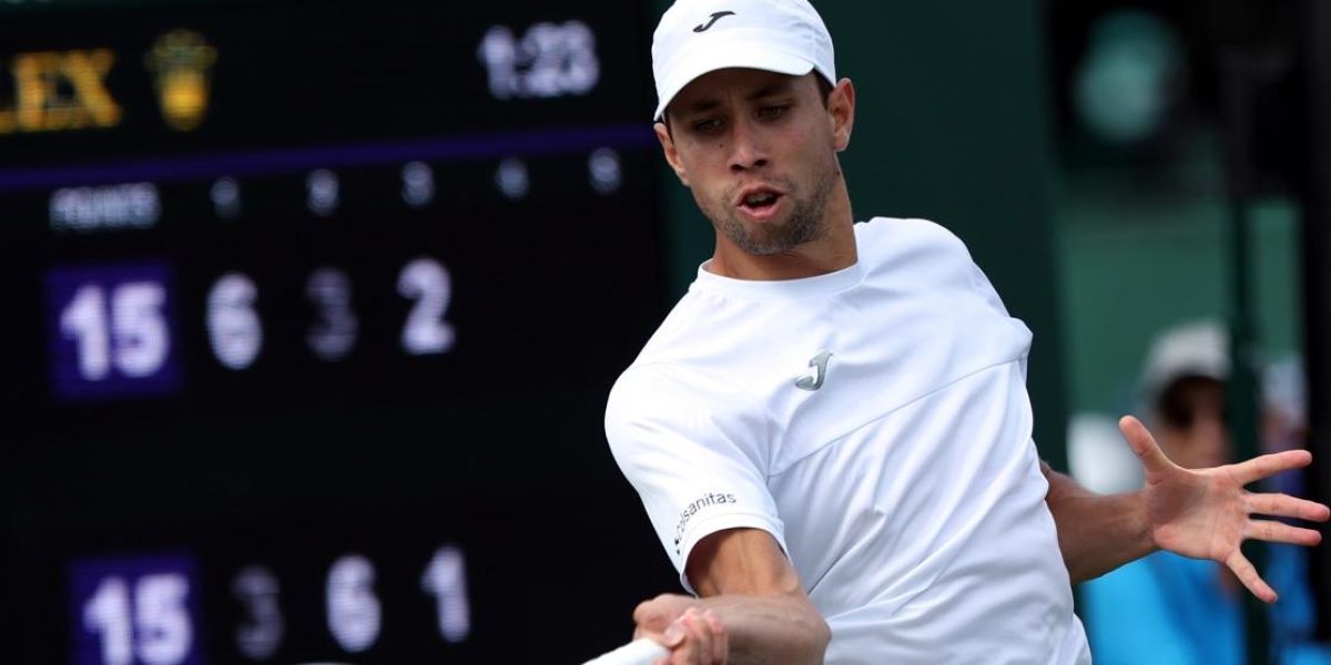 Daniel Galán en Wimbledon.